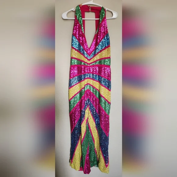 Nasty Gal Multicolor Sequin Jumpsuit - Picture 2 of 14